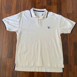 Vintage Nautica Spring Summer Cream Short Sleeves Polo Top Men's Size L